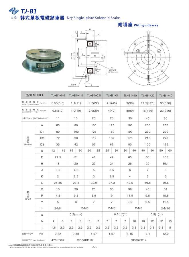 干式單片電磁制動器型號參數(shù)